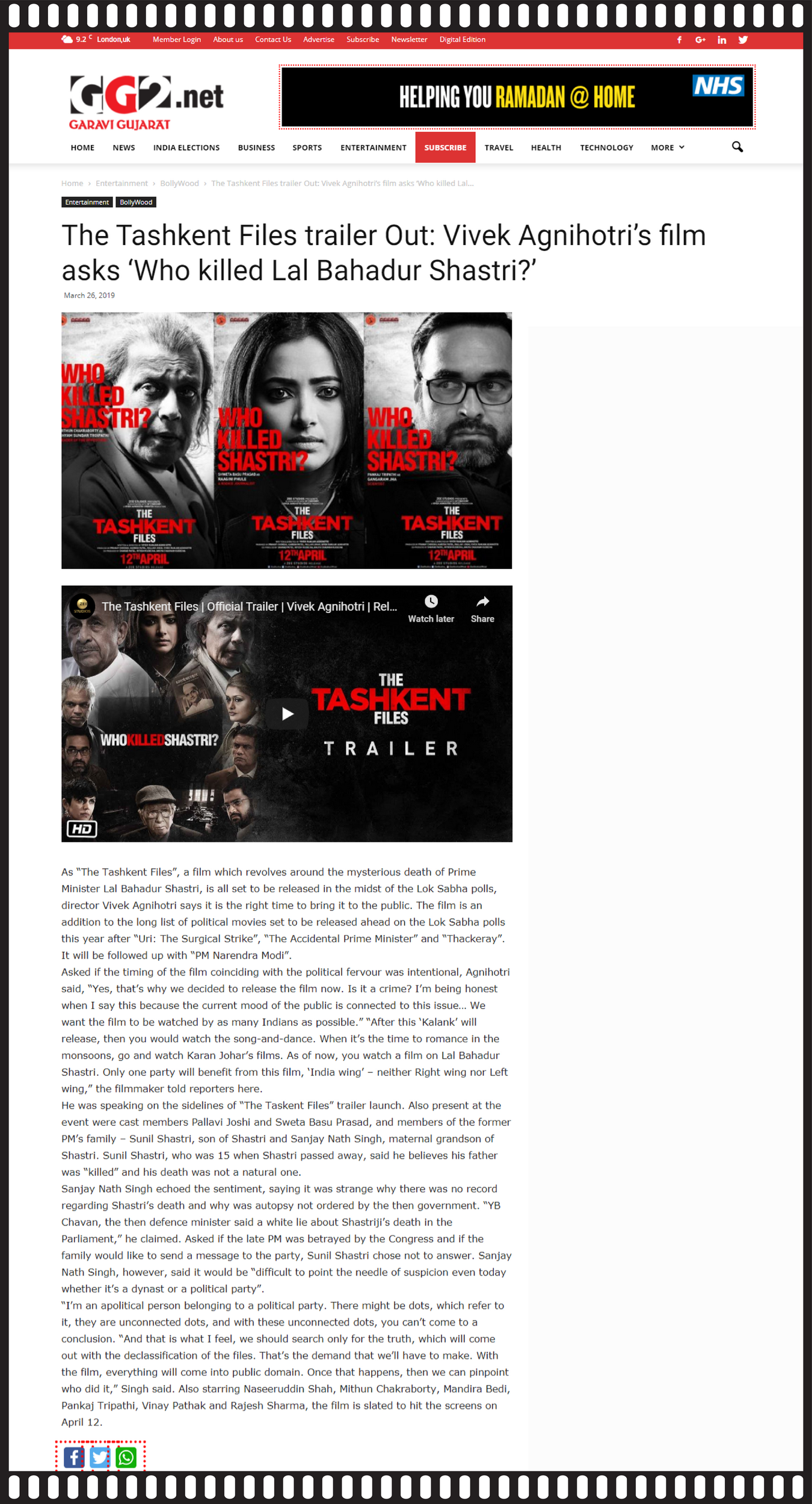 The Tashkent Files SP Cinecorp