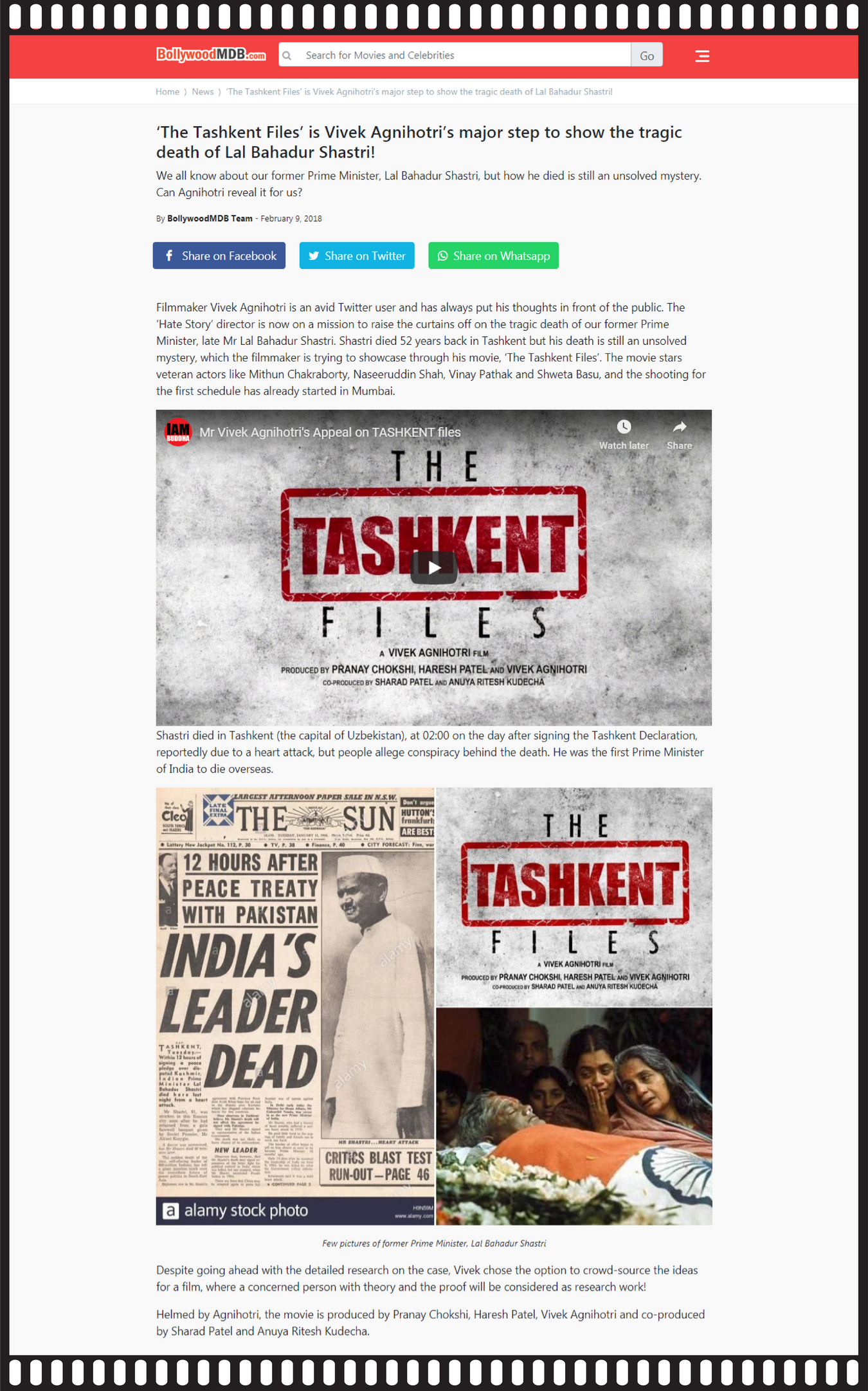 The Tashkent Files SP Cinecorp