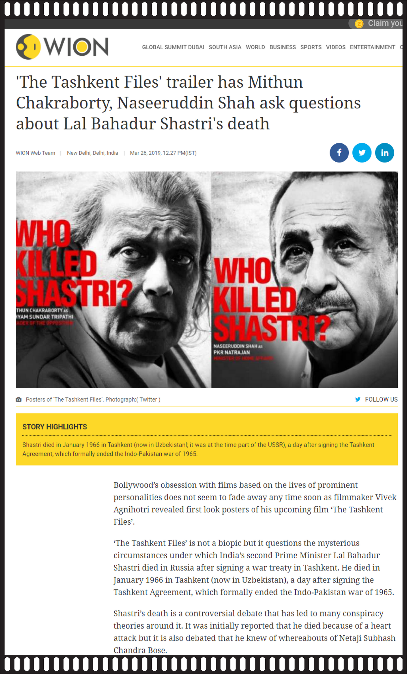 The Tashkent Files SP Cinecorp